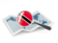 Trinidad and Tobago. Magnified flag with map. Download icon.