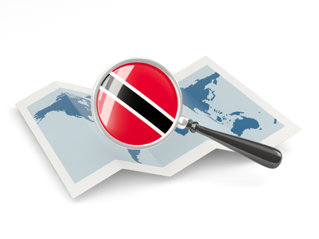 Magnified flag with map. Download flag icon of Trinidad and Tobago at PNG format