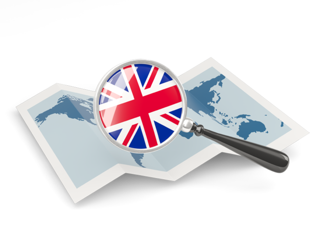 Magnified flag with map. Download flag icon of United Kingdom at PNG format