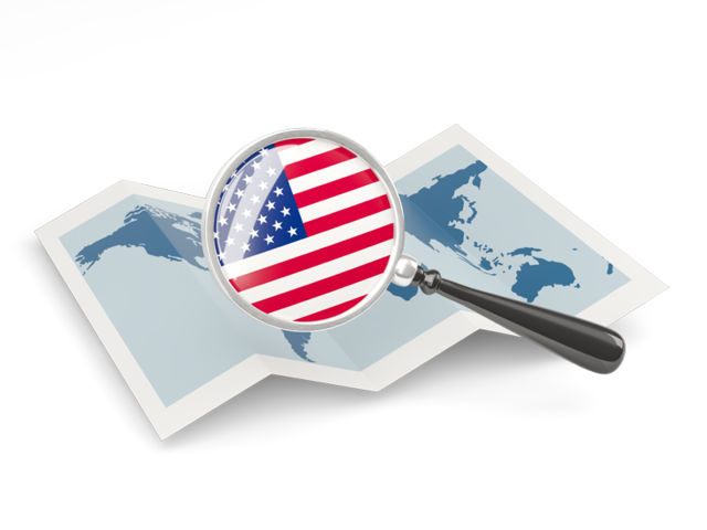 Magnified flag with map. Download flag icon of United States of America at PNG format