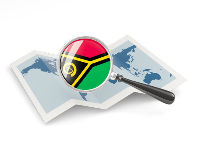Magnified flag with map. Download flag icon of Vanuatu at PNG format
