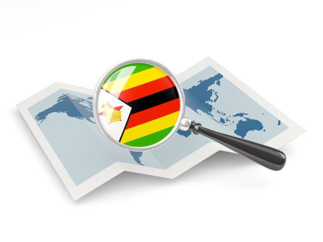 Magnified flag with map. Download flag icon of Zimbabwe at PNG format