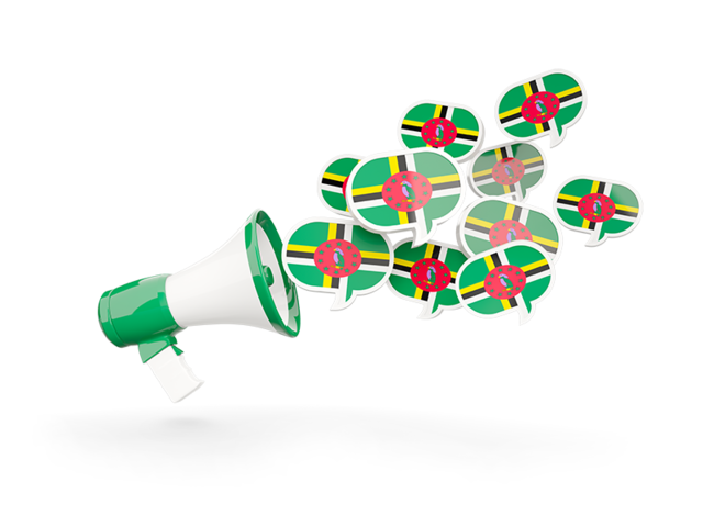 Megaphone icon. Download flag icon of Dominica at PNG format