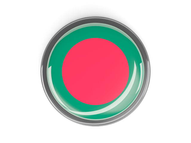 Metal framed round button. Download flag icon of Bangladesh at PNG format