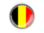 Belgium. Metal framed round button. Download icon.