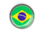 Brazil. Metal framed round button. Download icon.