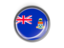 Cayman Islands. Metal framed round button. Download icon.