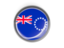 Cook Islands. Metal framed round button. Download icon.