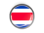 Costa Rica. Metal framed round button. Download icon.