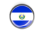 El Salvador. Metal framed round button. Download icon.