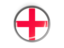 England. Metal framed round button. Download icon.