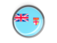 Fiji. Metal framed round button. Download icon.