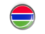 Gambia. Metal framed round button. Download icon.