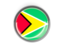 Guyana. Metal framed round button. Download icon.
