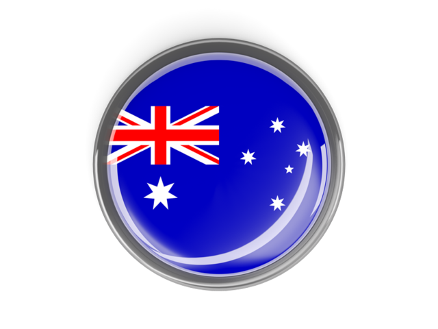 Metal framed round button. Download flag icon of Heard Island at PNG format