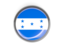 Honduras. Metal framed round button. Download icon.