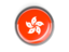 Hong Kong. Metal framed round button. Download icon.