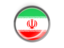 Iran. Metal framed round button. Download icon.