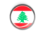 Lebanon. Metal framed round button. Download icon.