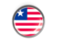 Liberia. Metal framed round button. Download icon.