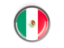 Mexico. Metal framed round button. Download icon.