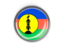New Caledonia. Metal framed round button. Download icon.