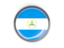 Nicaragua. Metal framed round button. Download icon.