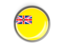 Niue. Metal framed round button. Download icon.