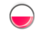 Poland. Metal framed round button. Download icon.