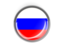 Russia. Metal framed round button. Download icon.