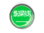 Saudi Arabia. Metal framed round button. Download icon.