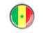 Senegal. Metal framed round button. Download icon.