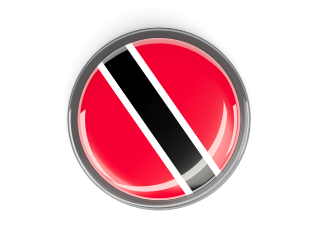 Metal framed round button. Download flag icon of Trinidad and Tobago at PNG format