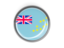 Tuvalu. Metal framed round button. Download icon.