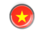 Vietnam. Metal framed round button. Download icon.