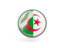 Algeria. Metal framed round icon. Download icon.