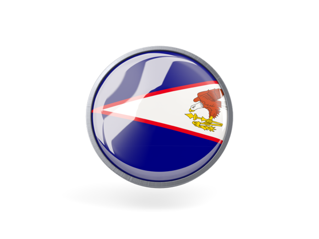 Metal framed round icon. Download flag icon of American Samoa at PNG format