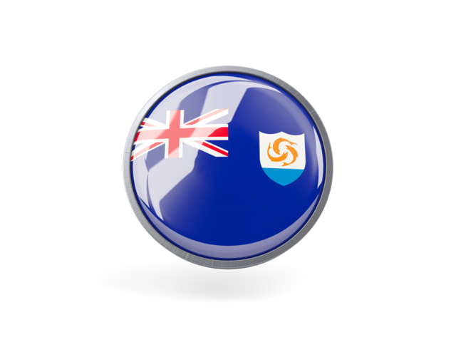 Metal framed round icon. Download flag icon of Anguilla at PNG format