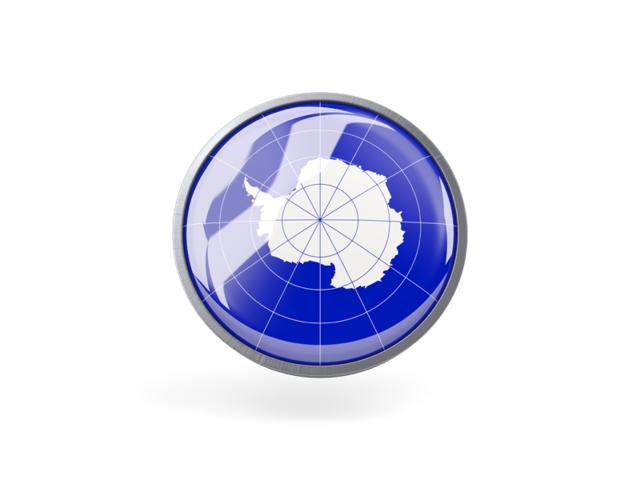 Metal framed round icon. Download flag icon of Antarctica at PNG format