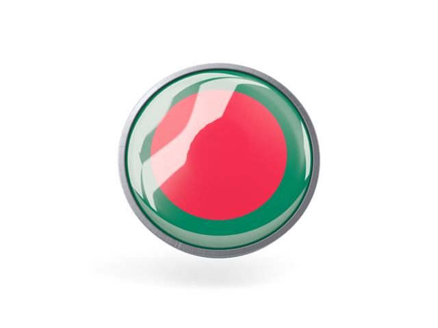 Metal framed round icon. Download flag icon of Bangladesh at PNG format