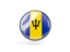 Barbados. Metal framed round icon. Download icon.