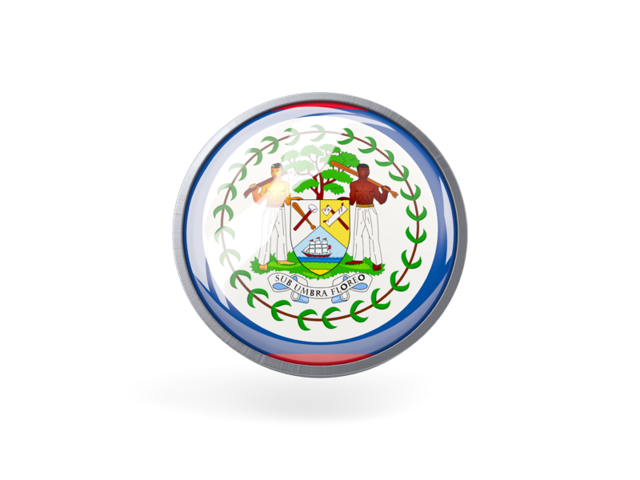 Metal framed round icon. Download flag icon of Belize at PNG format