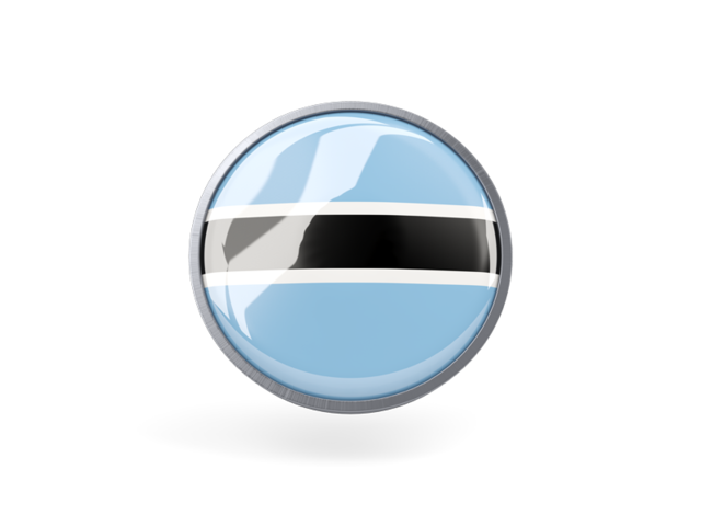 Metal framed round icon. Download flag icon of Botswana at PNG format