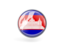 Cambodia. Metal framed round icon. Download icon.