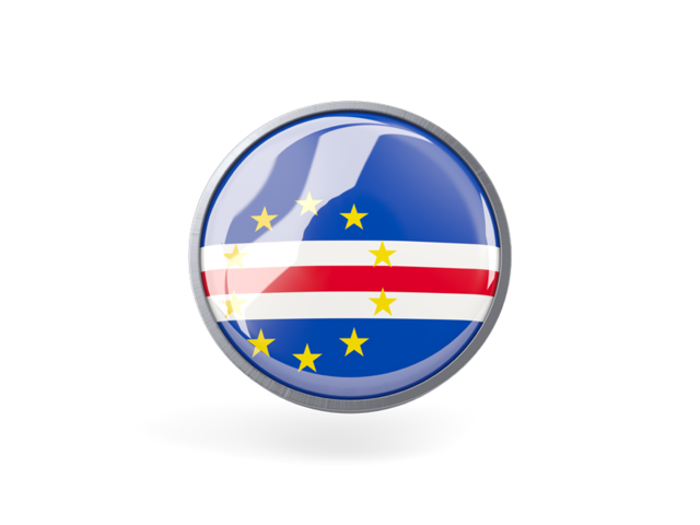 Metal framed round icon. Download flag icon of Cape Verde at PNG format