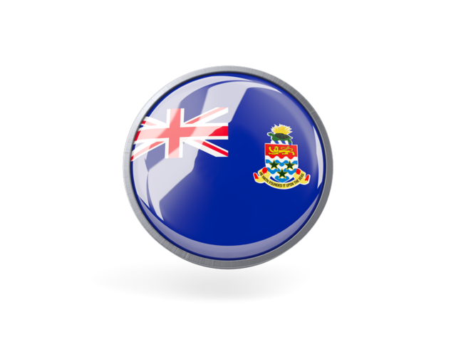 Metal framed round icon. Download flag icon of Cayman Islands at PNG format