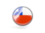 Chile. Metal framed round icon. Download icon.