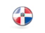 Dominican Republic. Metal framed round icon. Download icon.