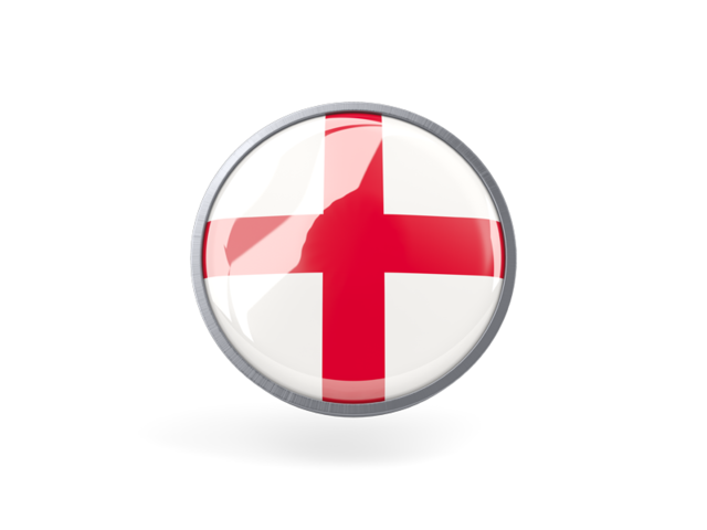 Metal framed round icon. Download flag icon of England at PNG format
