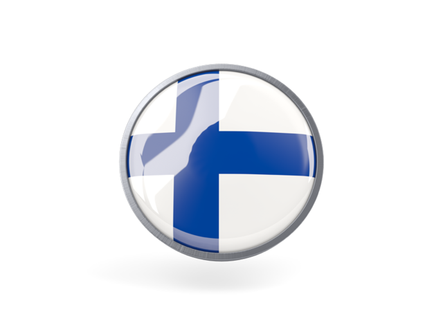 Metal framed round icon. Download flag icon of Finland at PNG format